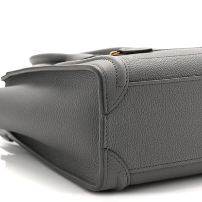 Celine Drummed Calfskin Nano Luggage Kohl 10 of 11