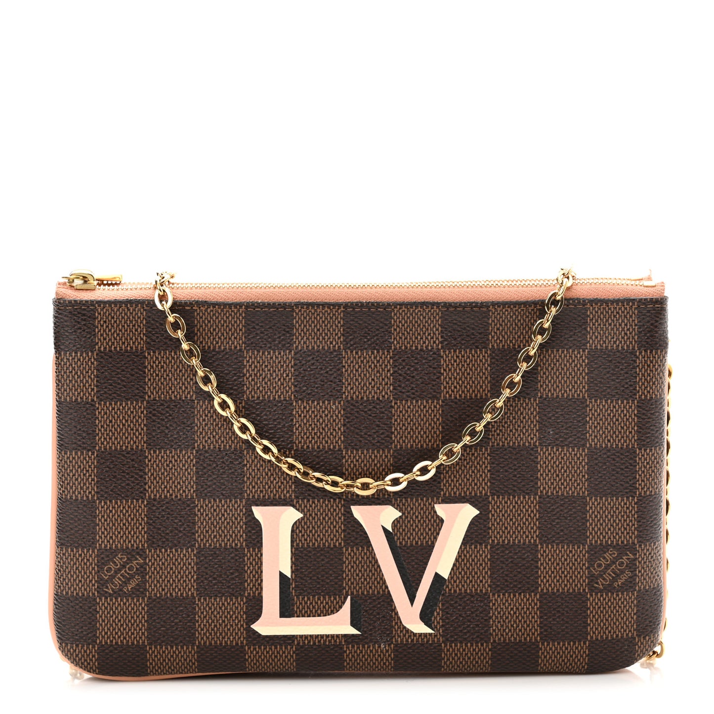 Damier Ebene Double Zip Pochette