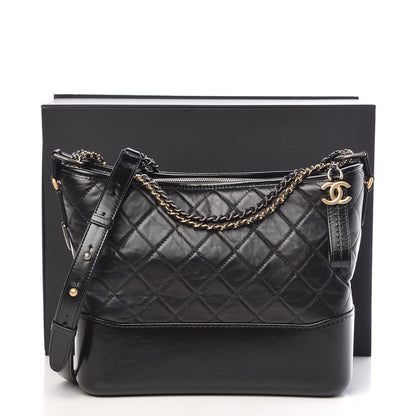 Chanel Aged Calfskin Quilted Medium Gabrielle Hobo Black 13 of 13