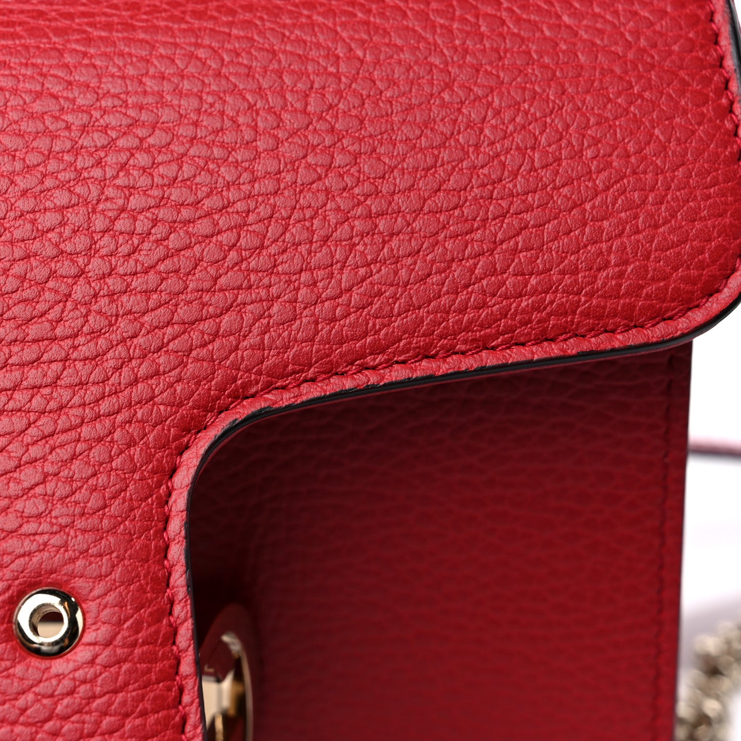 Dollar Calfskin Small Interlocking G Shoulder Bag Red
