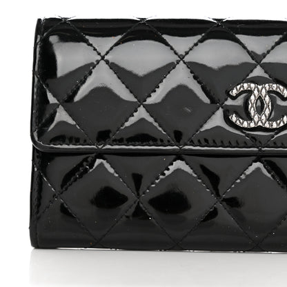 Chanel Patent Quilted Large Brilliant Flap Wallet Black 8 of 9