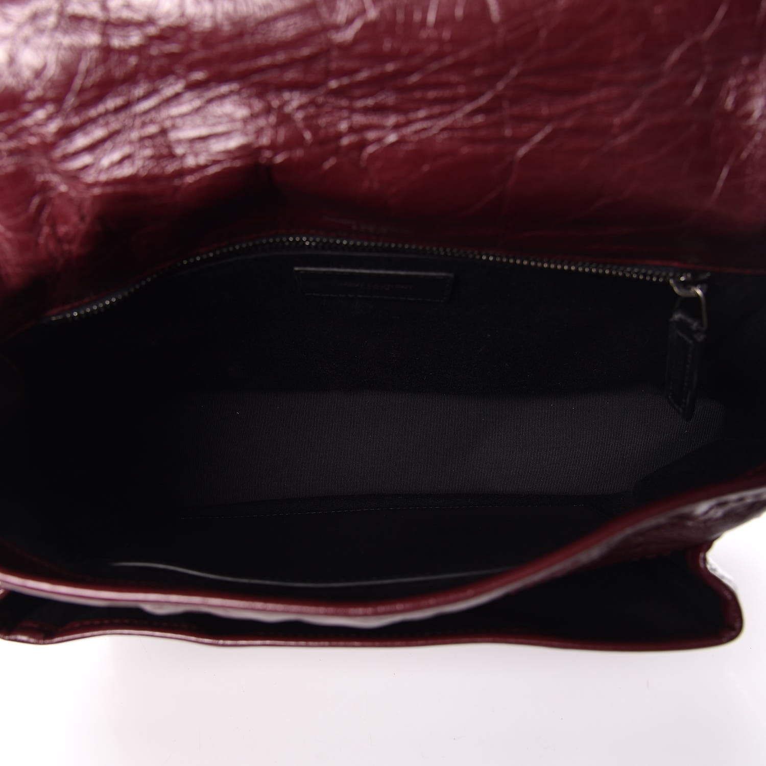 Saint Laurent Crinkled Calfskin Matelasse Monogram Medium Niki Chain Satchel Burgundy 5 of 10