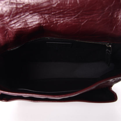 Saint Laurent Crinkled Calfskin Matelasse Monogram Medium Niki Chain Satchel Burgundy 4 of 10