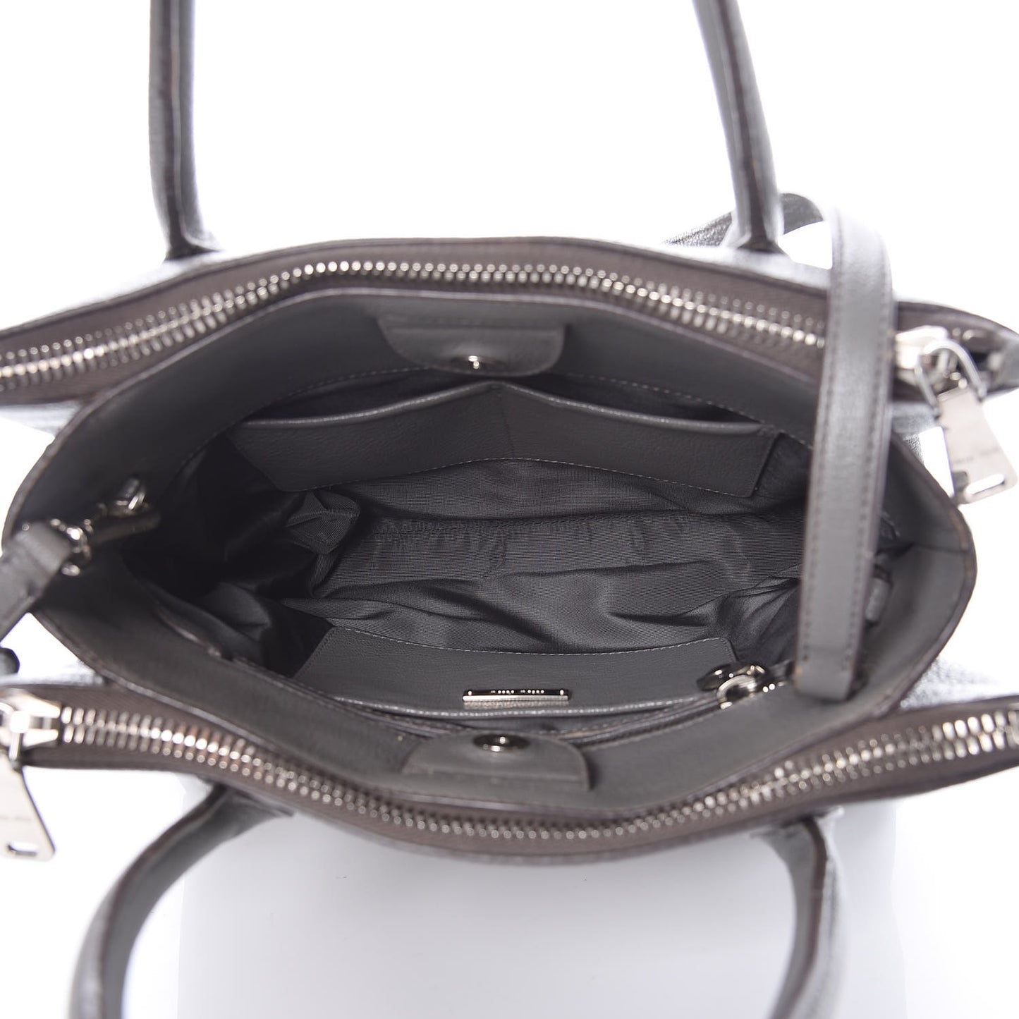 Goatskin Madras Top Handle Double Zip Tote Argilla