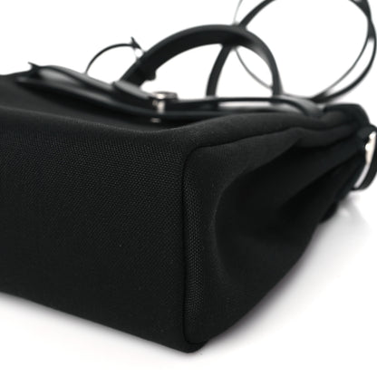 Hermes Military Toile Vache Hunter Herbag Zip PM 31 Black 10 of 11