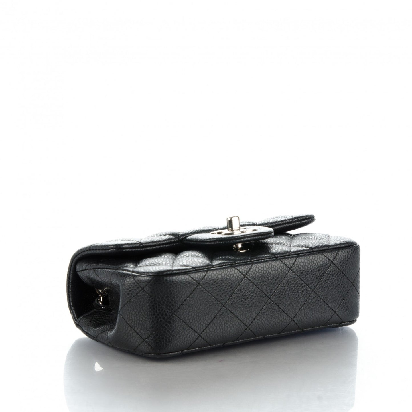 Metallic Caviar Quilted Extra Mini Flap Dark Grey