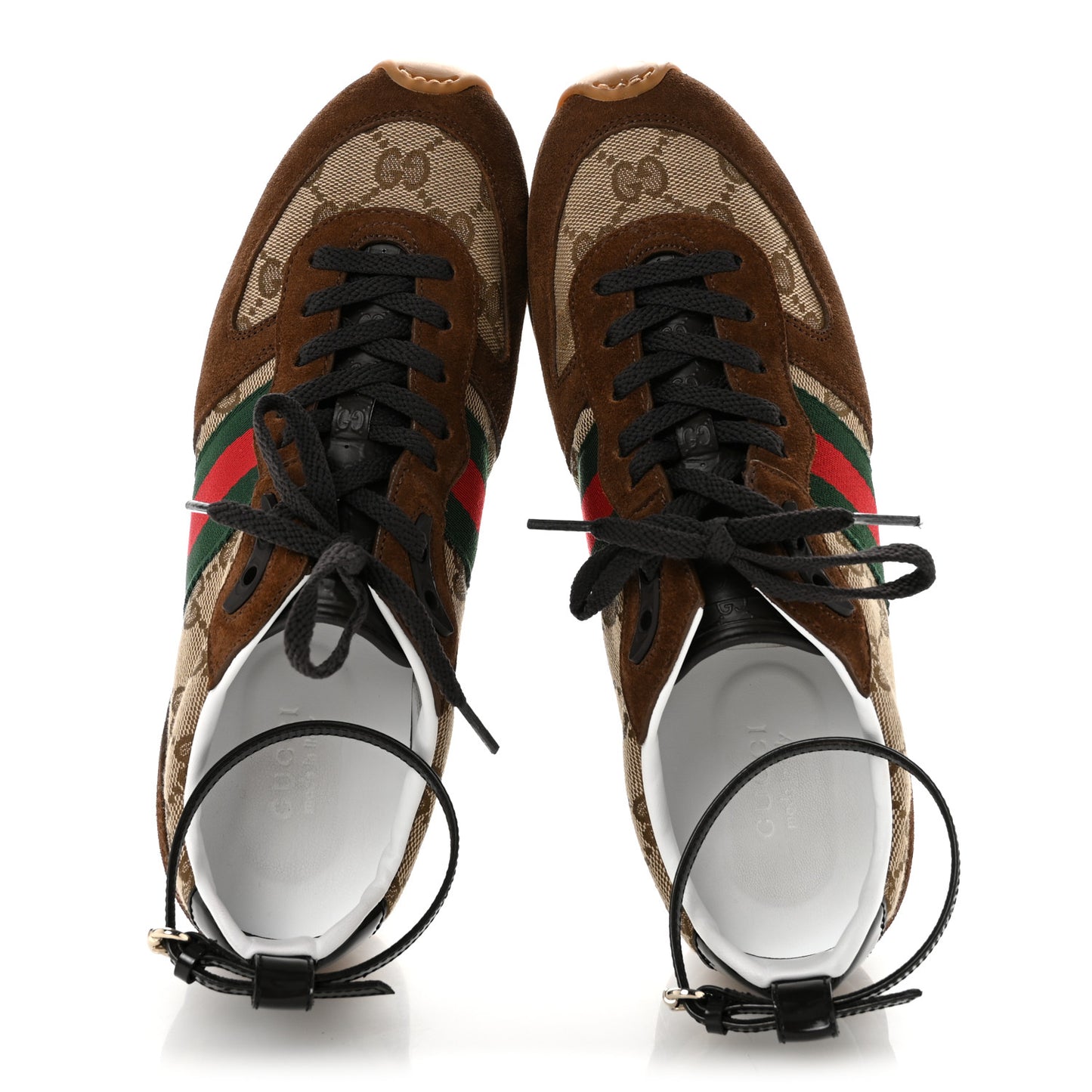 GG Suede Monogram Web Re-Motion Sneakers 37 Beige