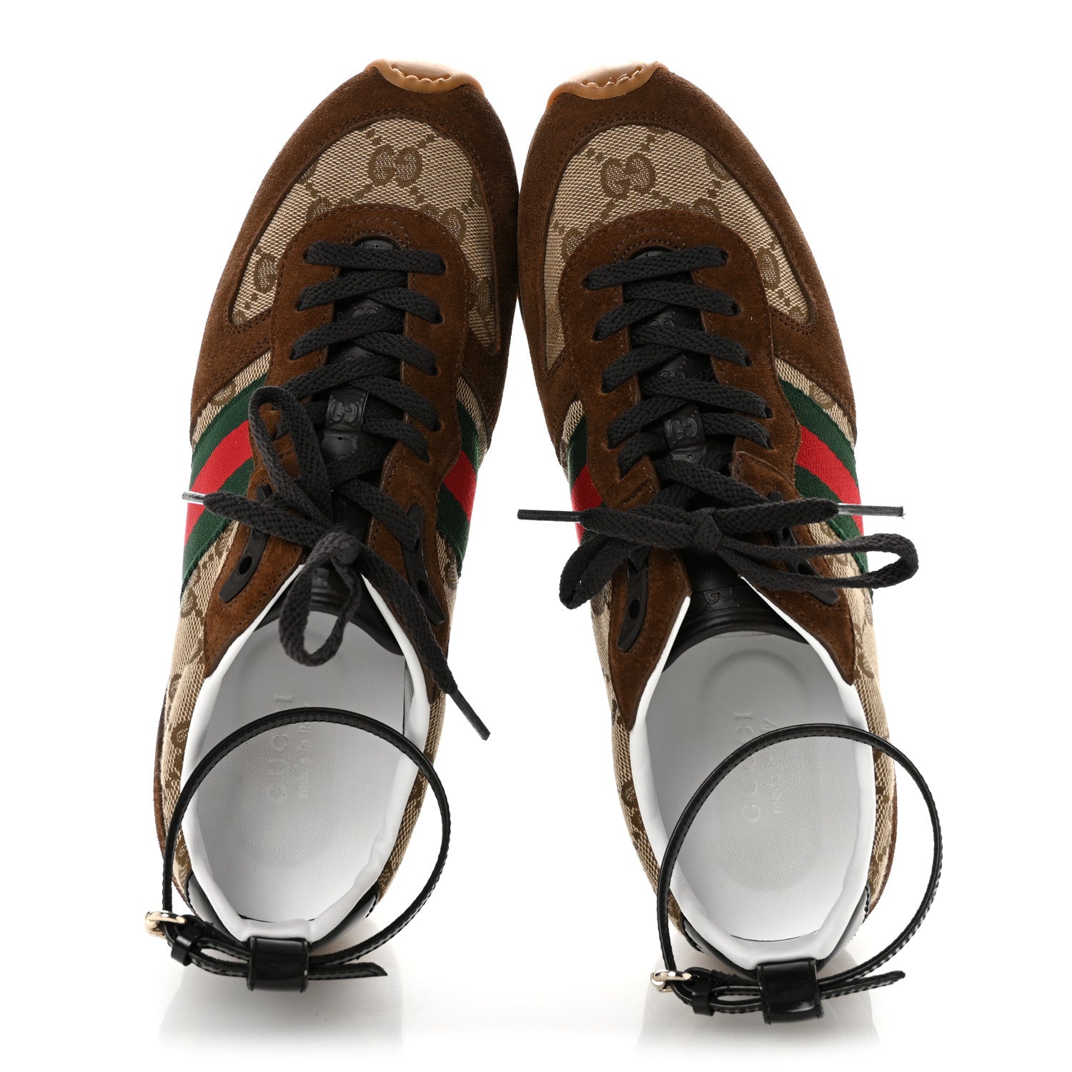 Gucci GG Suede Monogram Web Re-Motion Sneakers 37 Beige 2 of 9