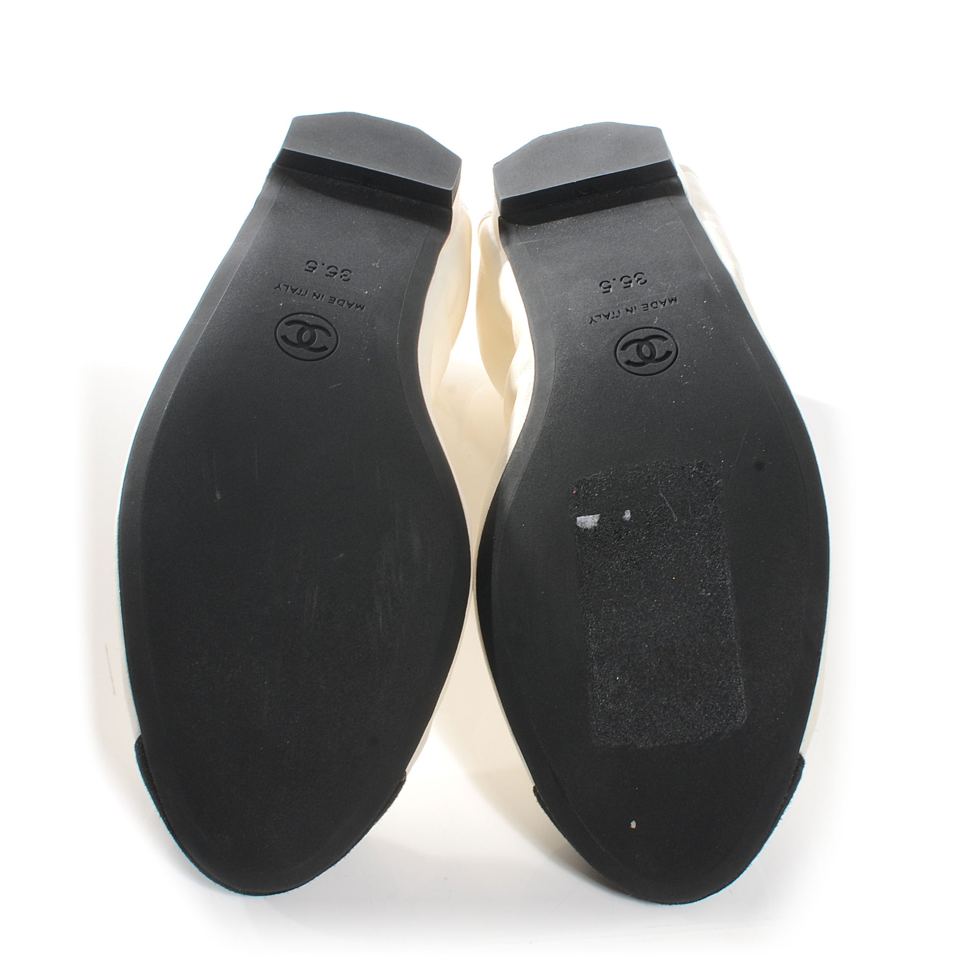 Chanel Suede Classic CC Cap Toe Ballet Flats 35.5 Beige 4 of 6