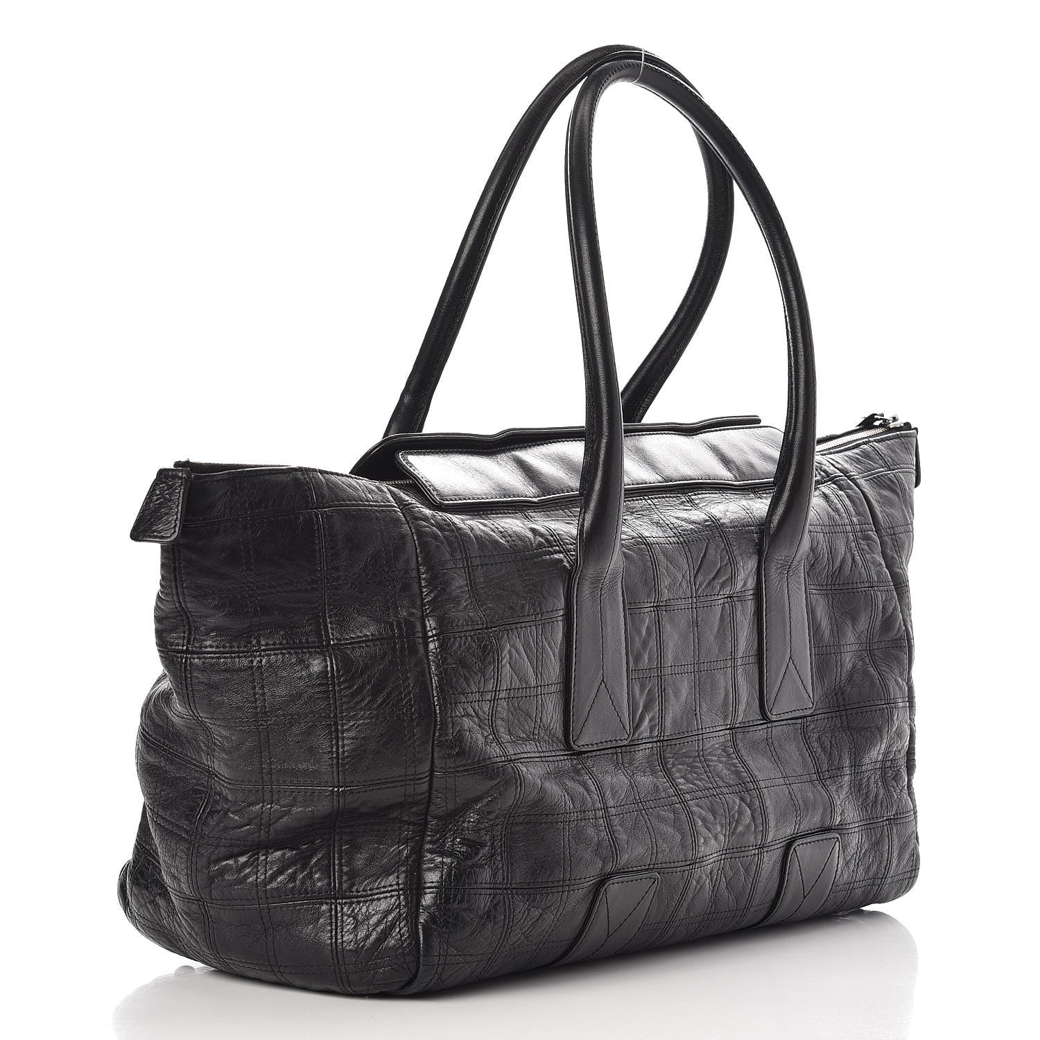 Chanel Lambskin Square Stitched Lax Large Tote Black 2 of 11