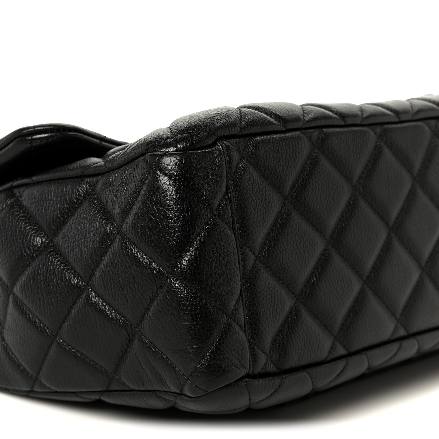 Calfskin Quilted XXL Travel Flap Bag Black