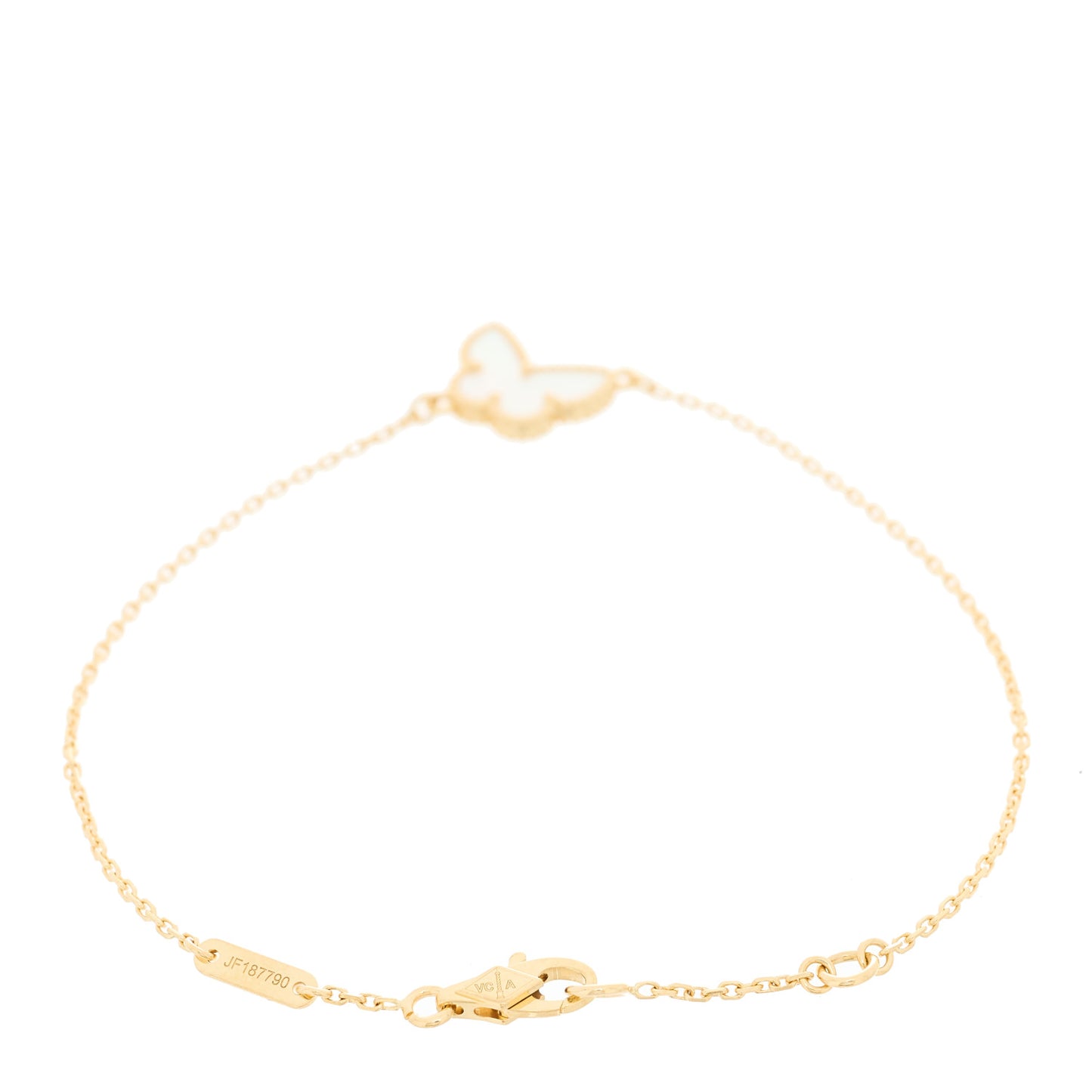 18K Yellow Gold Mother of Pearl Sweet Alhambra Butterfly Bracelet
