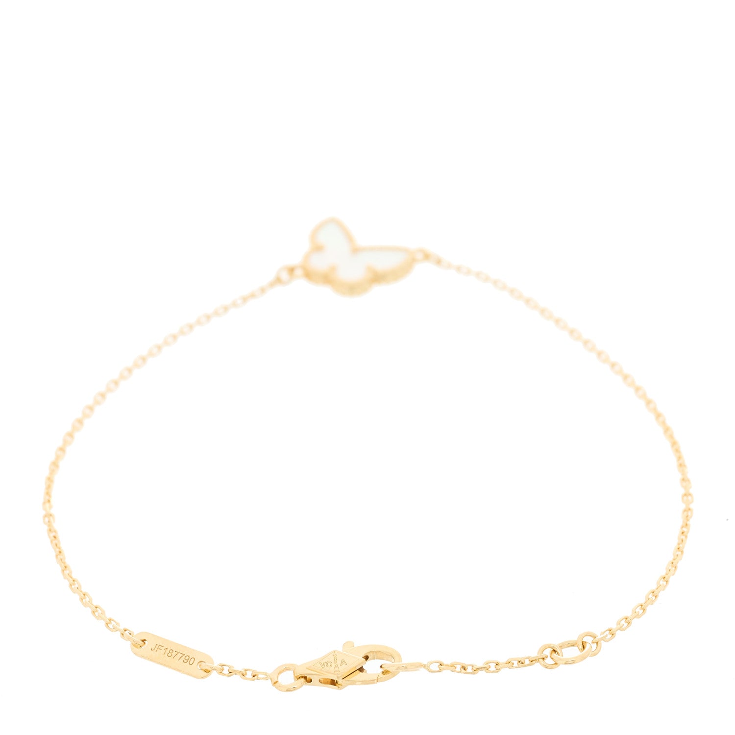 Van Cleef & Arpels 18K Yellow Gold Mother of Pearl Sweet Alhambra Butterfly Bracelet 2 of 6
