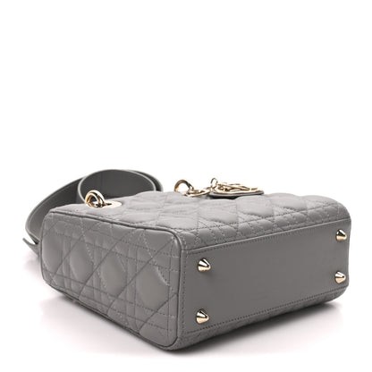 Christian Dior Lambskin Cannage Small My ABCDior Lady Dior Grey 3 of 10