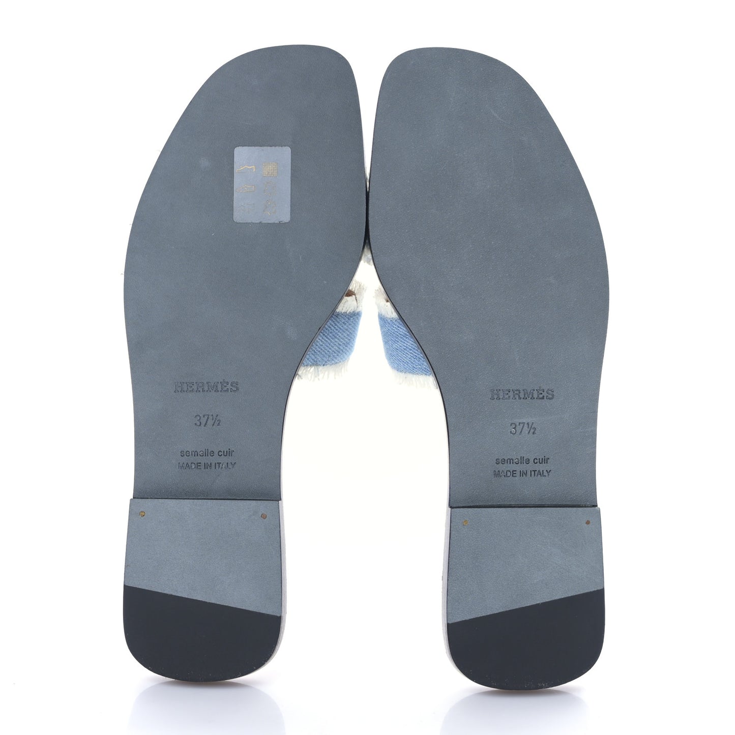 Denim Oran Fringe Sandals 37.5 Bleu Clair