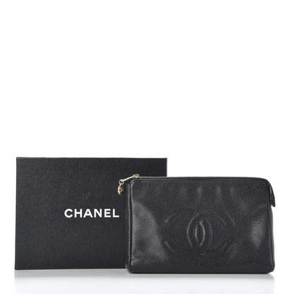 Chanel Caviar Timeless CC Cosmetic Pouch Black 10 of 10