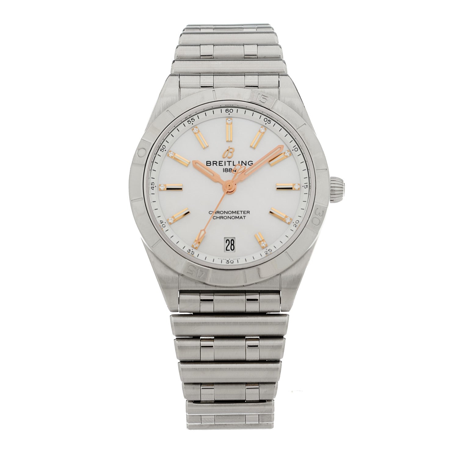 Breitling Stainless Steel Diamond Mother of Pearl 36mm Chronomat Automatic Watch A10380 1 of 5