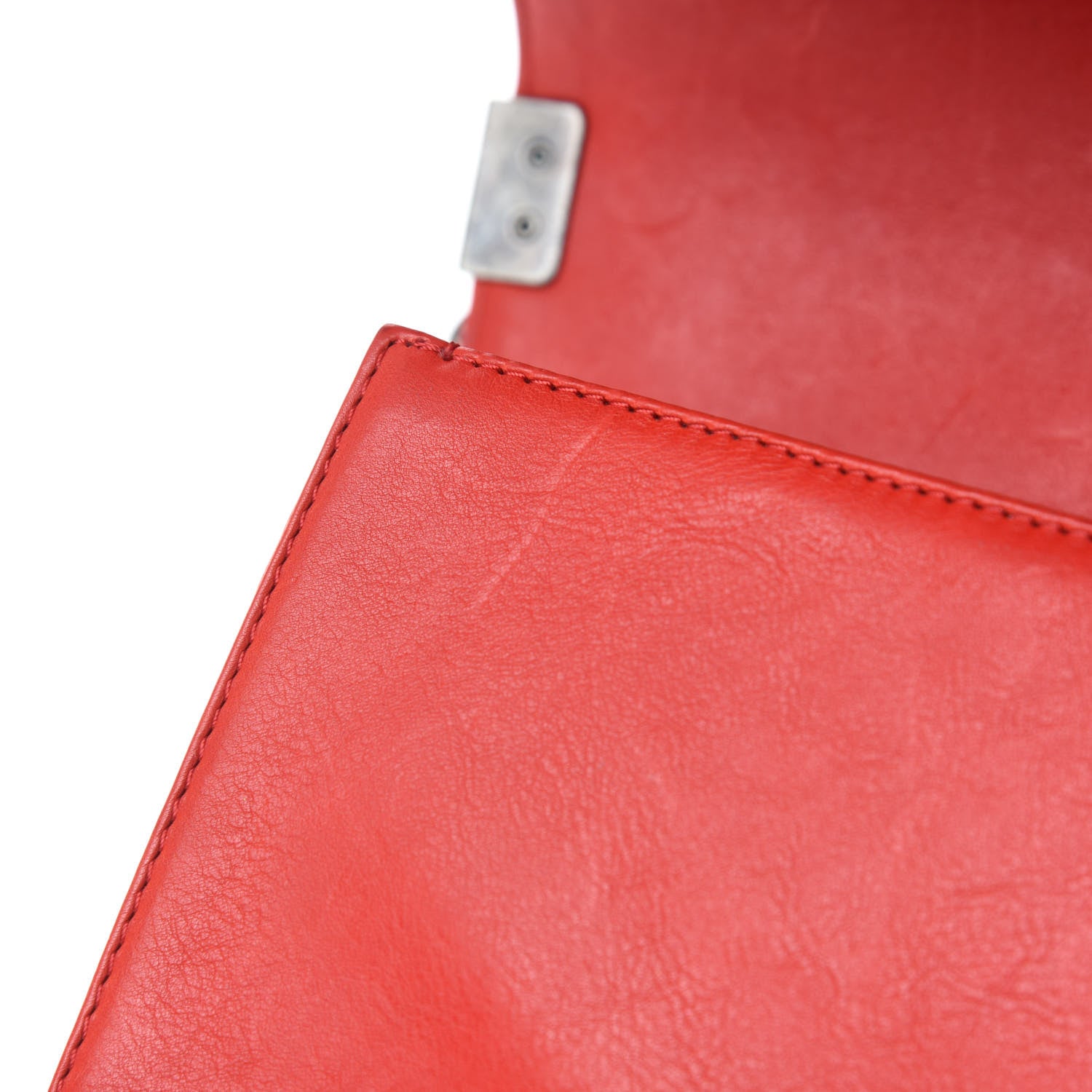 Chanel Calfskin Quilted Double Stitch Medium Boy Flap Red 15 of 20