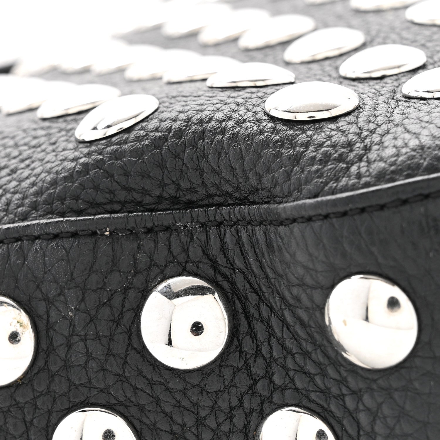 Khaite Pebbled Sport Calfskin Studded Elena Black 10 of 10