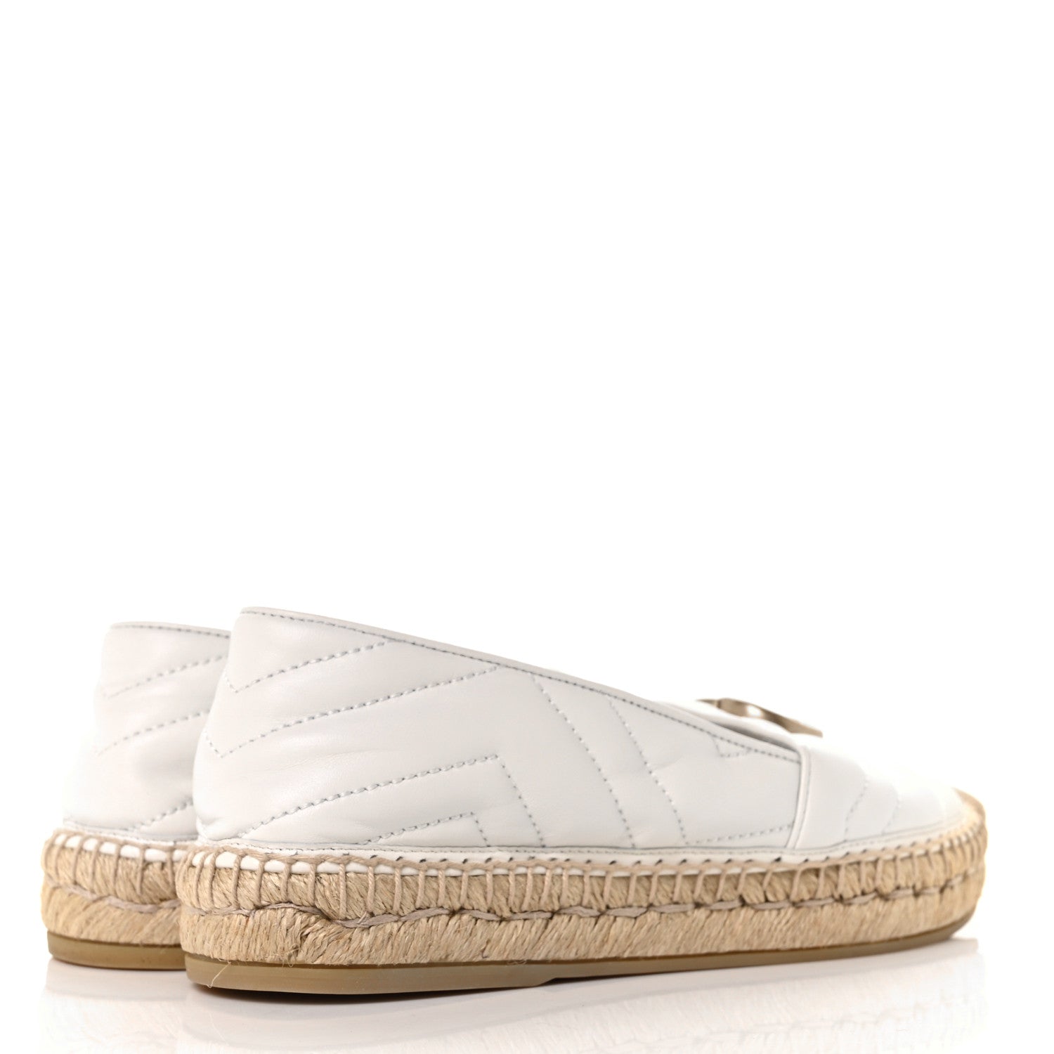 Gucci Nappa Matelasse GG Marmont Espadrilles 37 Great White 4 of 9