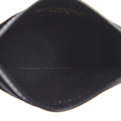 Saint Laurent Grain De Poudre Matelasse Chevron Monogram Credit Card Case Black 4 of 5