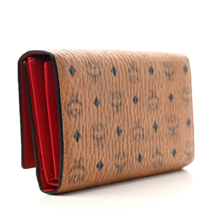 MCM Visetos Continental Flap Wallet Cognac Red 3 of 8
