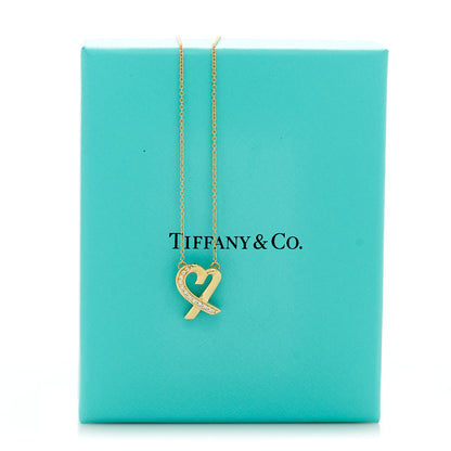 Tiffany 18K Yellow Gold Diamond Small Paloma Picasso Loving Heart Pendant Necklace 8 of 8