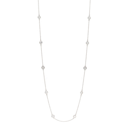 Tiffany Platinum Diamond 3.40ctw Elsa Peretti Diamonds by the Yard 20 Station Necklace 1 of 4
