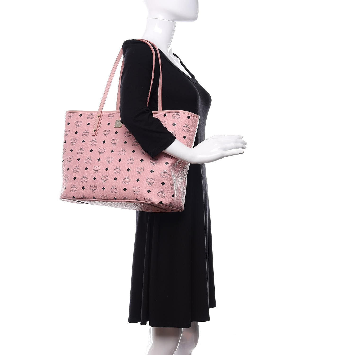 MCM Visetos Medium Anya Shopper Tote Soft Pink 2 of 10