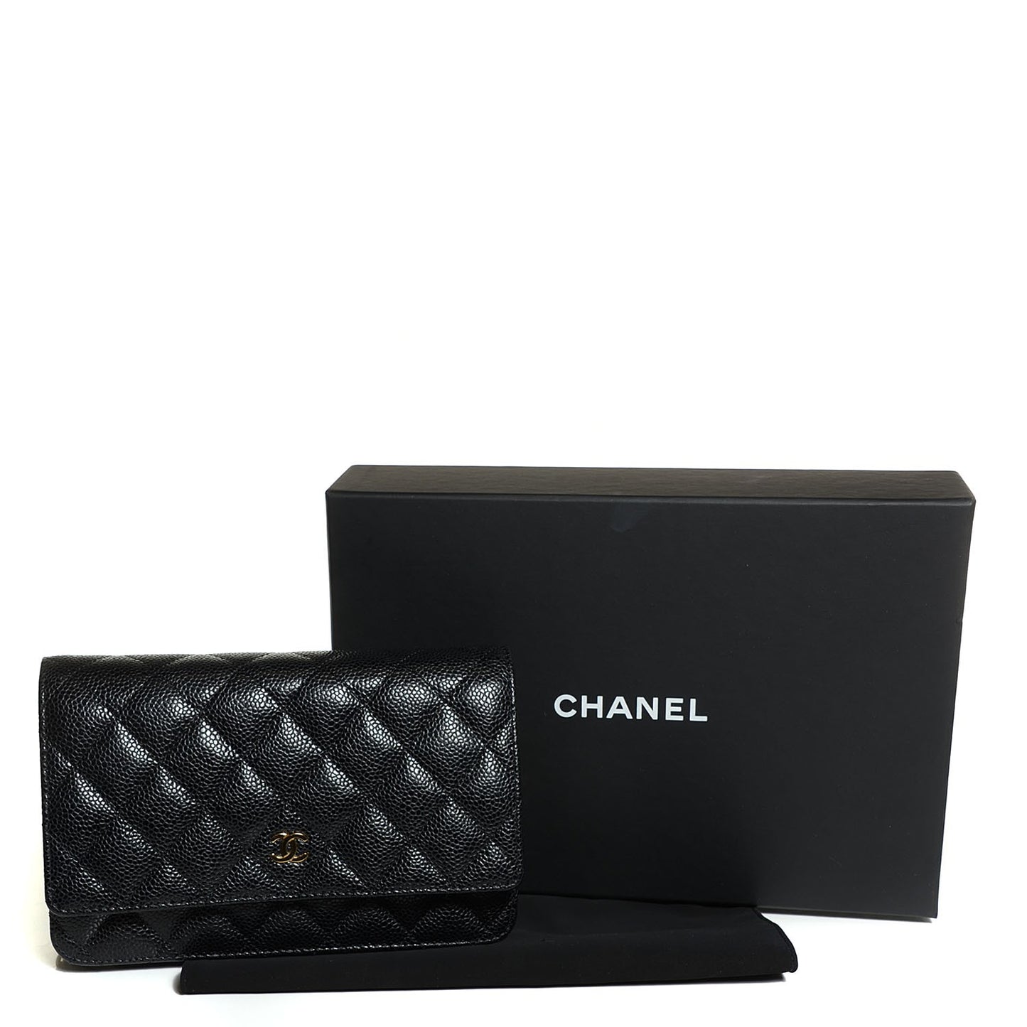 Caviar Quilted Wallet On Chain WOC Black