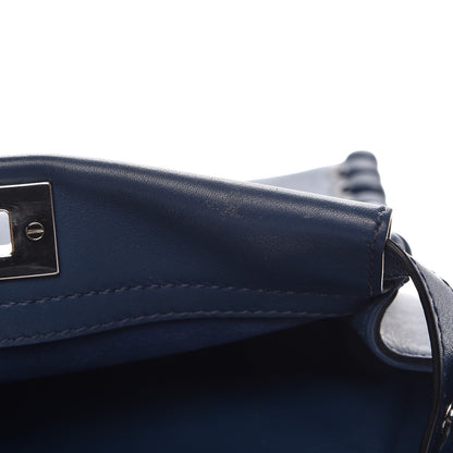 Fendi Calfskin Lace Up Medium Peekaboo Iconic Satchel Blue 10 of 13