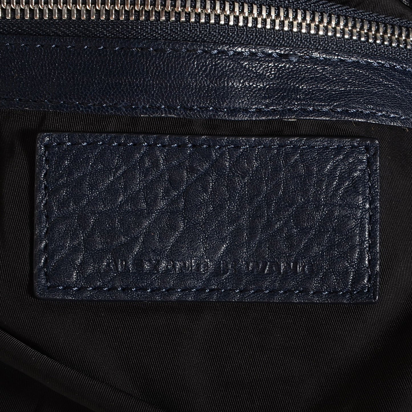 Pebbled Lambskin Diego Bucket Bag Neptune