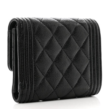Chanel Caviar Quilted Compact Boy Wallet Black 3 of 7