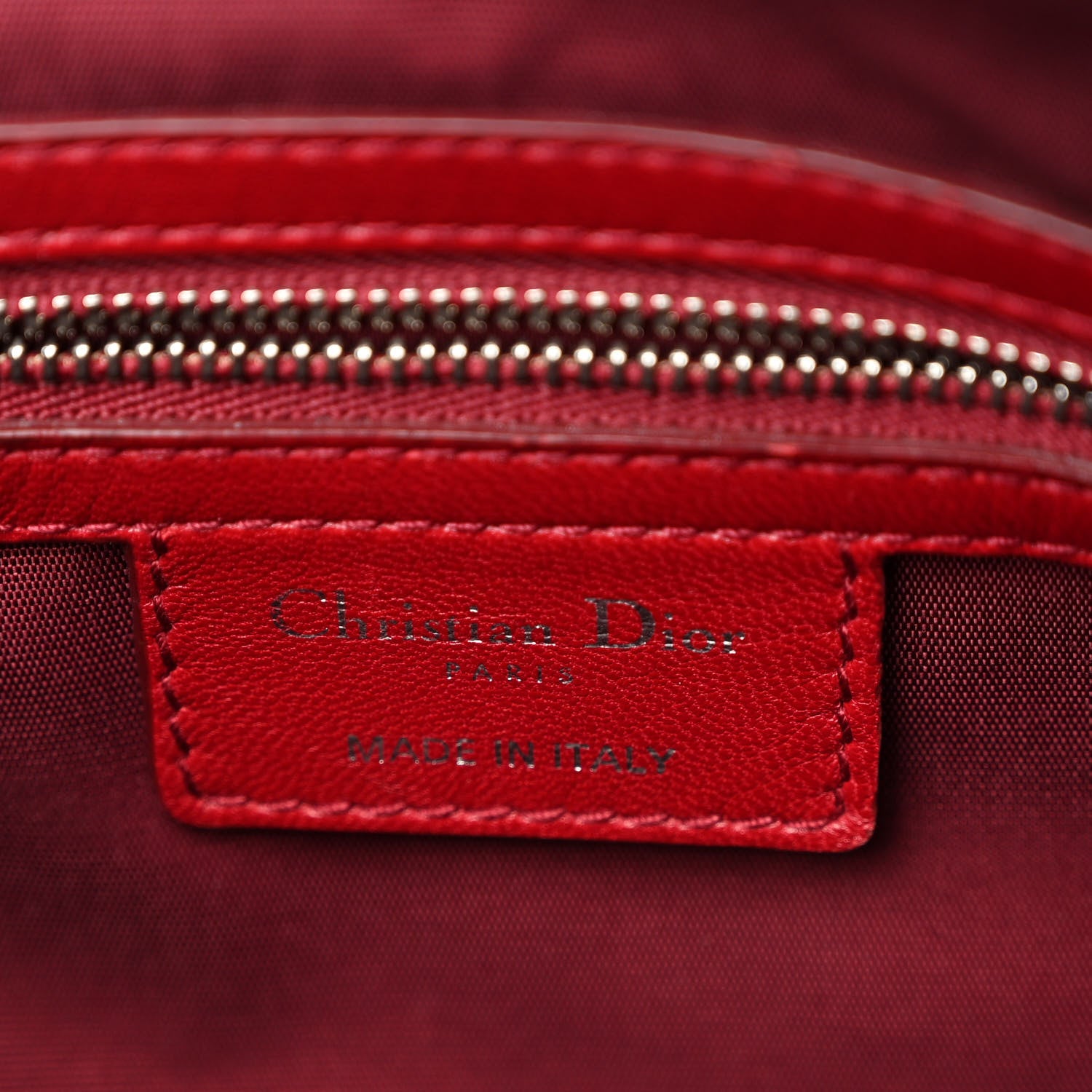 Christian Dior Lambskin Cannage Medium Granville Tote Red 6 of 10