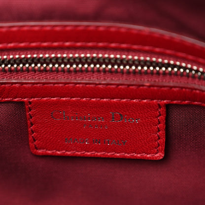 Christian Dior Lambskin Cannage Medium Granville Tote Red 6 of 10