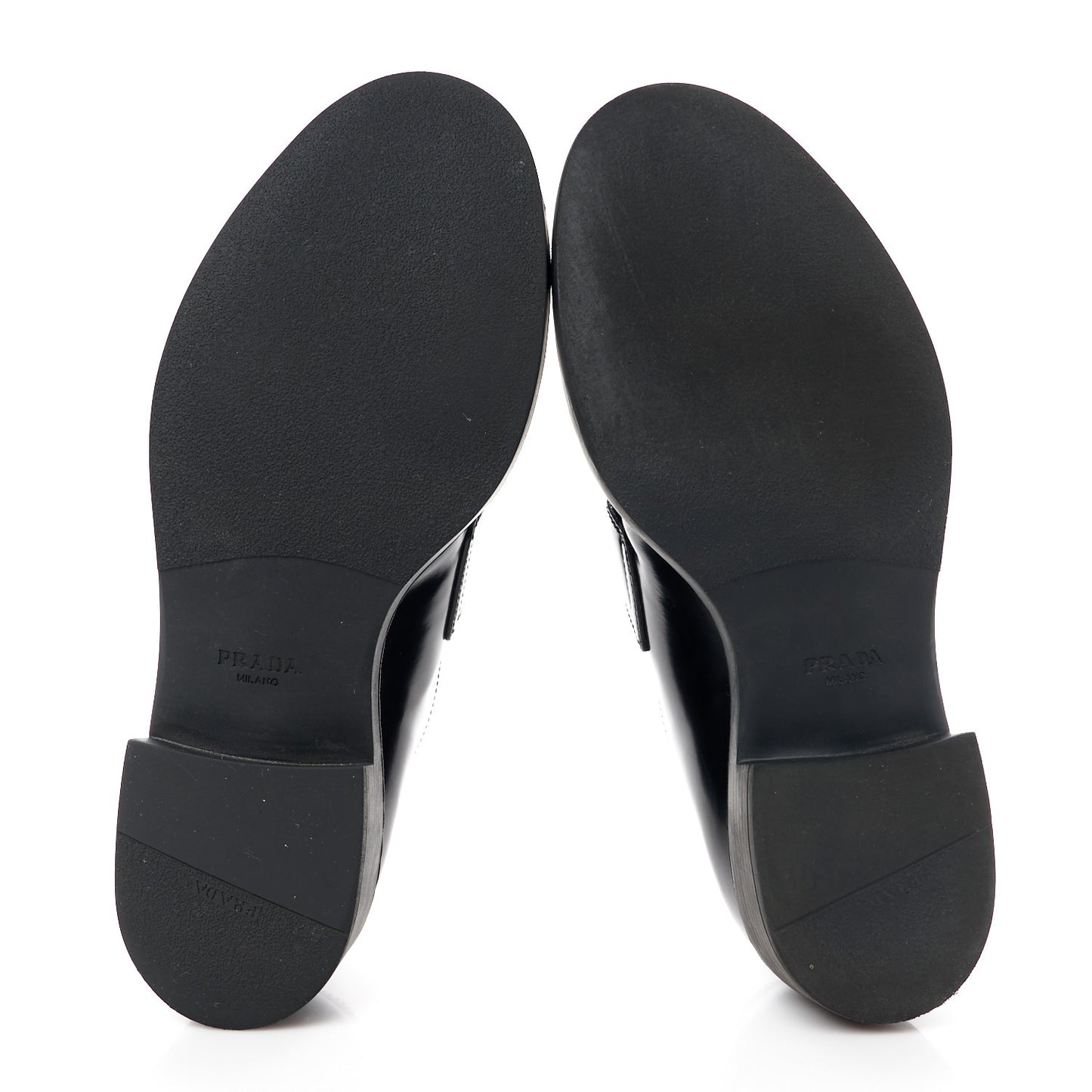 Spazzolato Metal Triangle Logo 50mm Loafers 40.5 Black