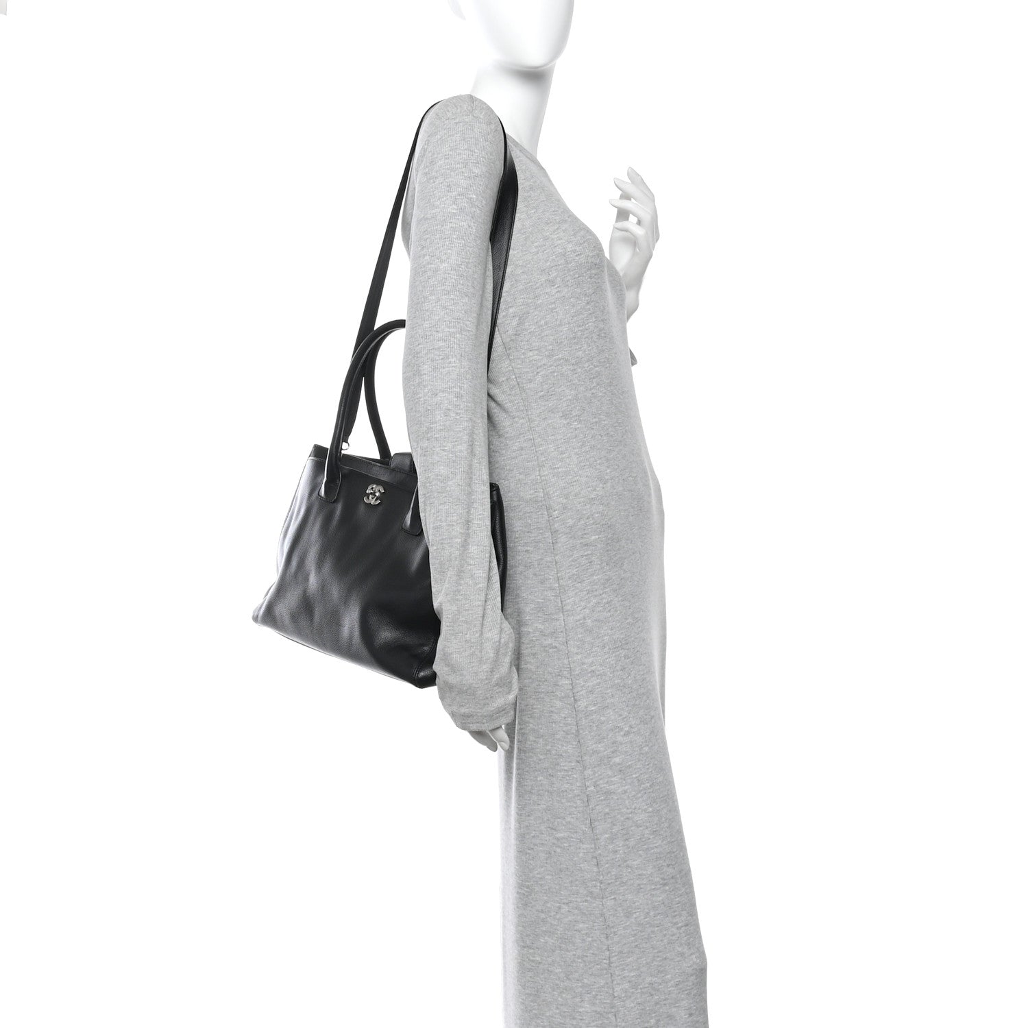Chanel Calfskin Cerf Executive Shopper Tote Black 2 of 11
