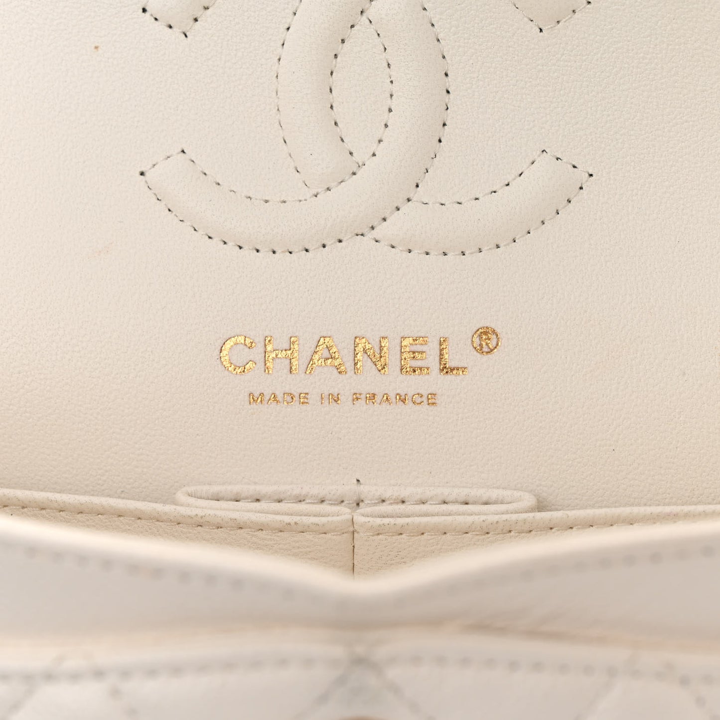 Caviar Quilted Small Double Flap White