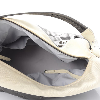 Chanel Coated Canvas Paris Biarritz Hobo Silver 5 of 15