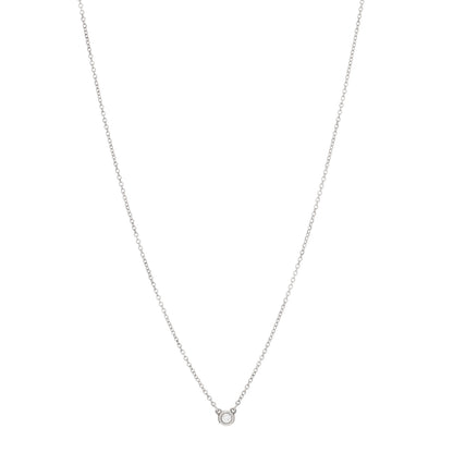 Tiffany Sterling Silver Diamond .05ct Elsa Peretti Diamonds by the Yard Pendant Necklace 1 of 4