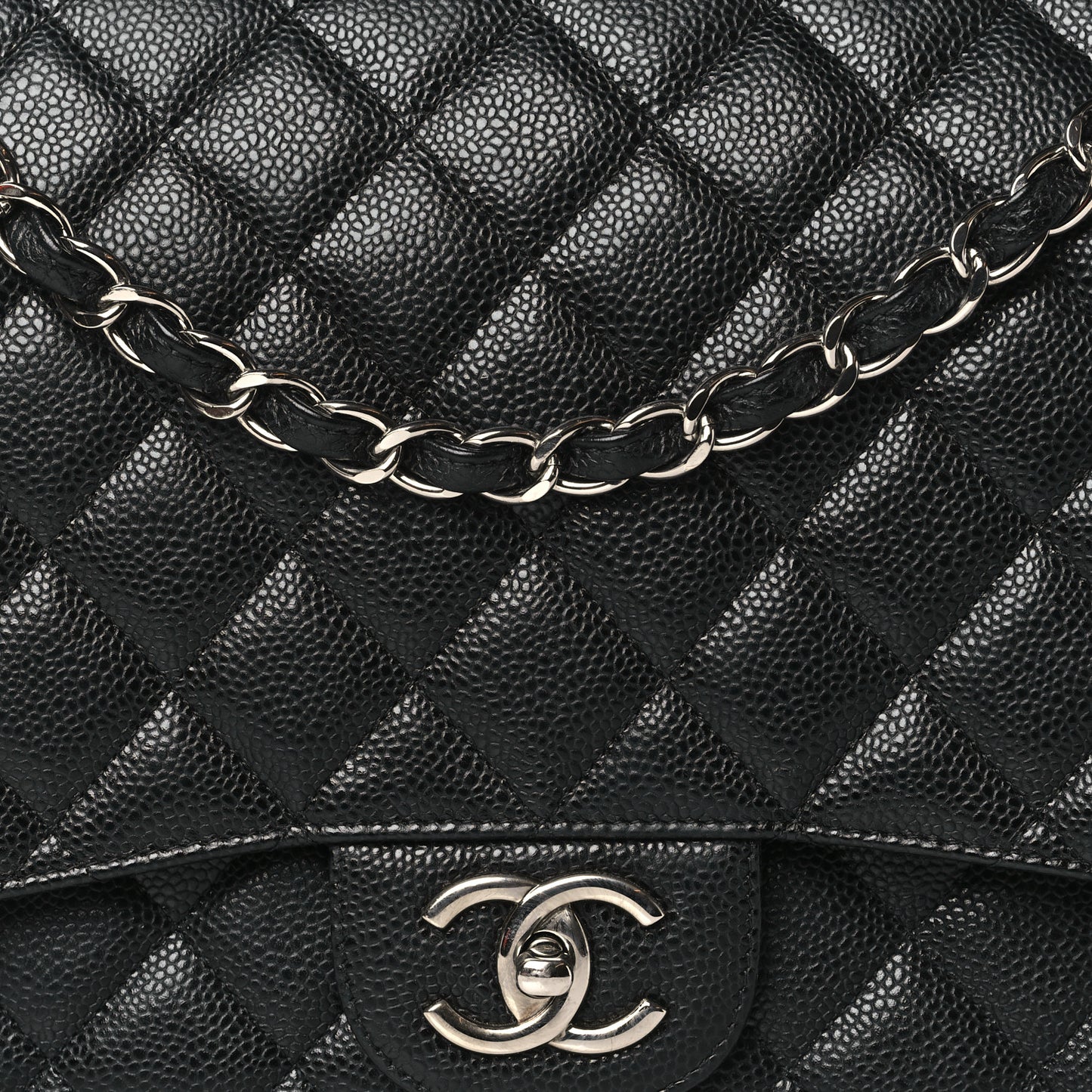 Caviar Quilted Maxi Double Flap Black