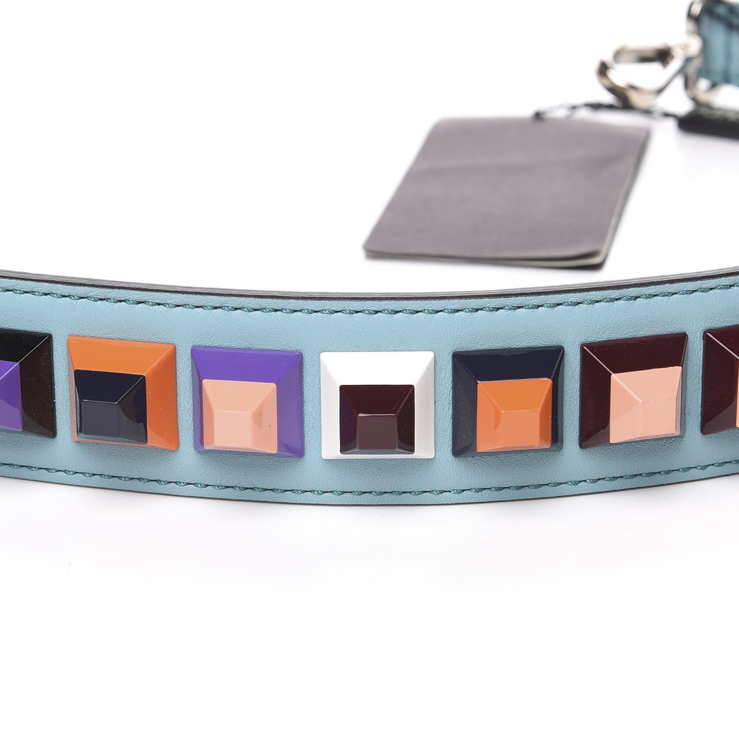 Fendi Vitello Dolce Plexiglass Bi-Color Studded Strap You Lagun Bordeaux Multicolor 3 of 4