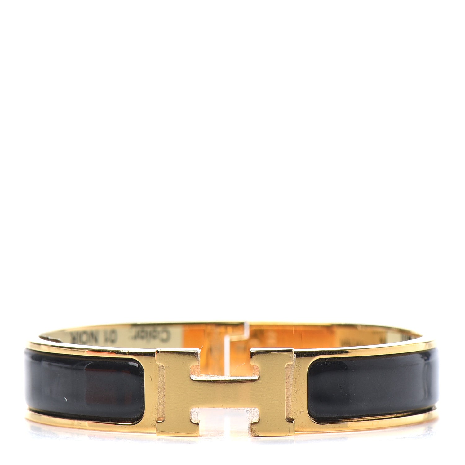 Hermes Enamel Narrow Clic Clac H Bracelet PM Black 1 of 6