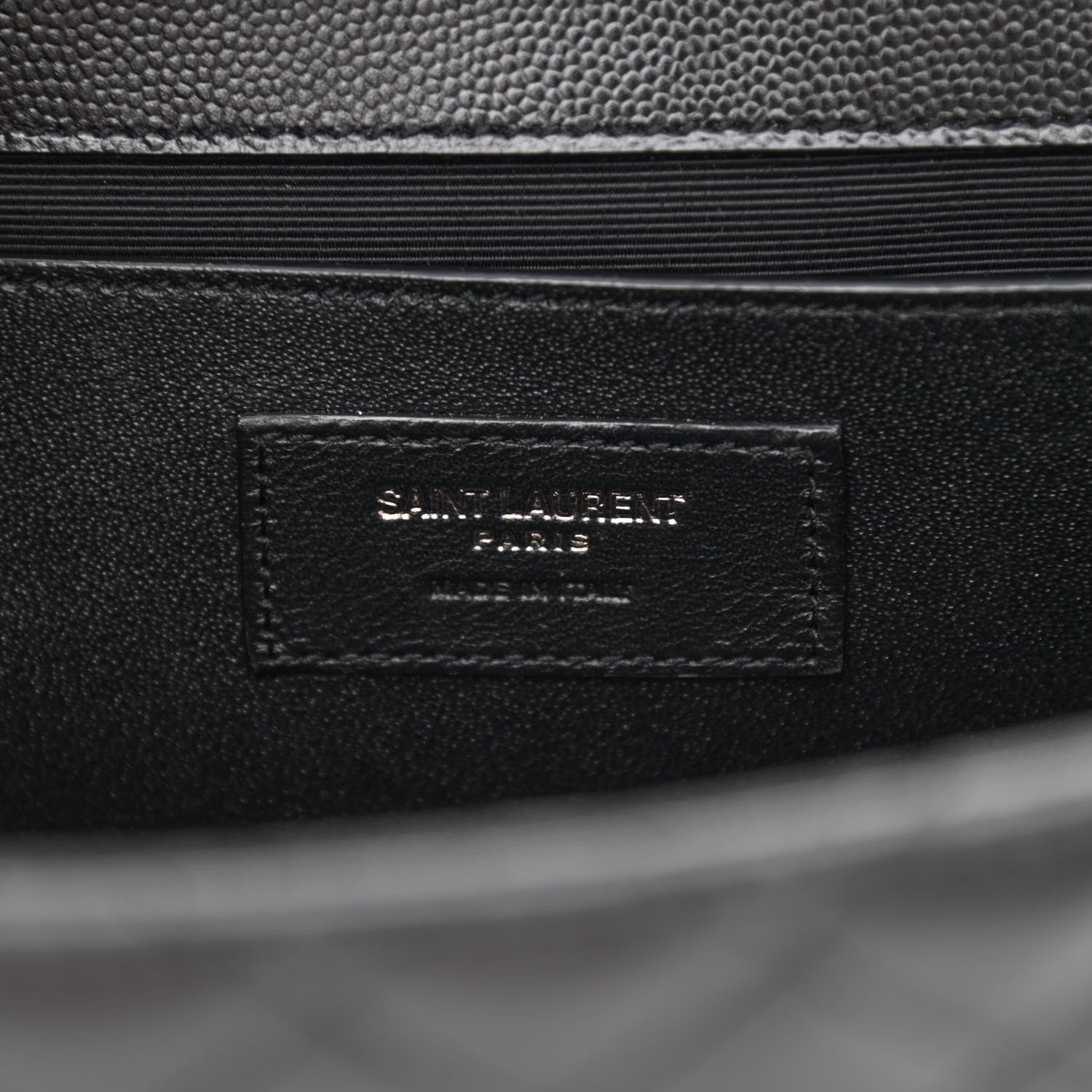 Saint Laurent Grain De Poudre Textured Mixed Matelasse Triquilt Medium Monogram Satchel Black 6 of 12