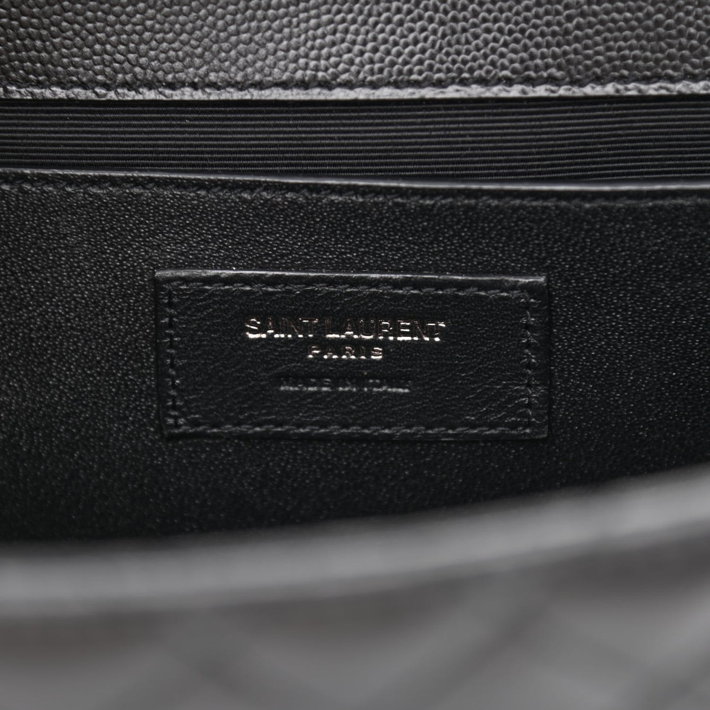 Grain De Poudre Textured Mixed Matelasse Triquilt Medium Monogram Monochrome Satchel Black