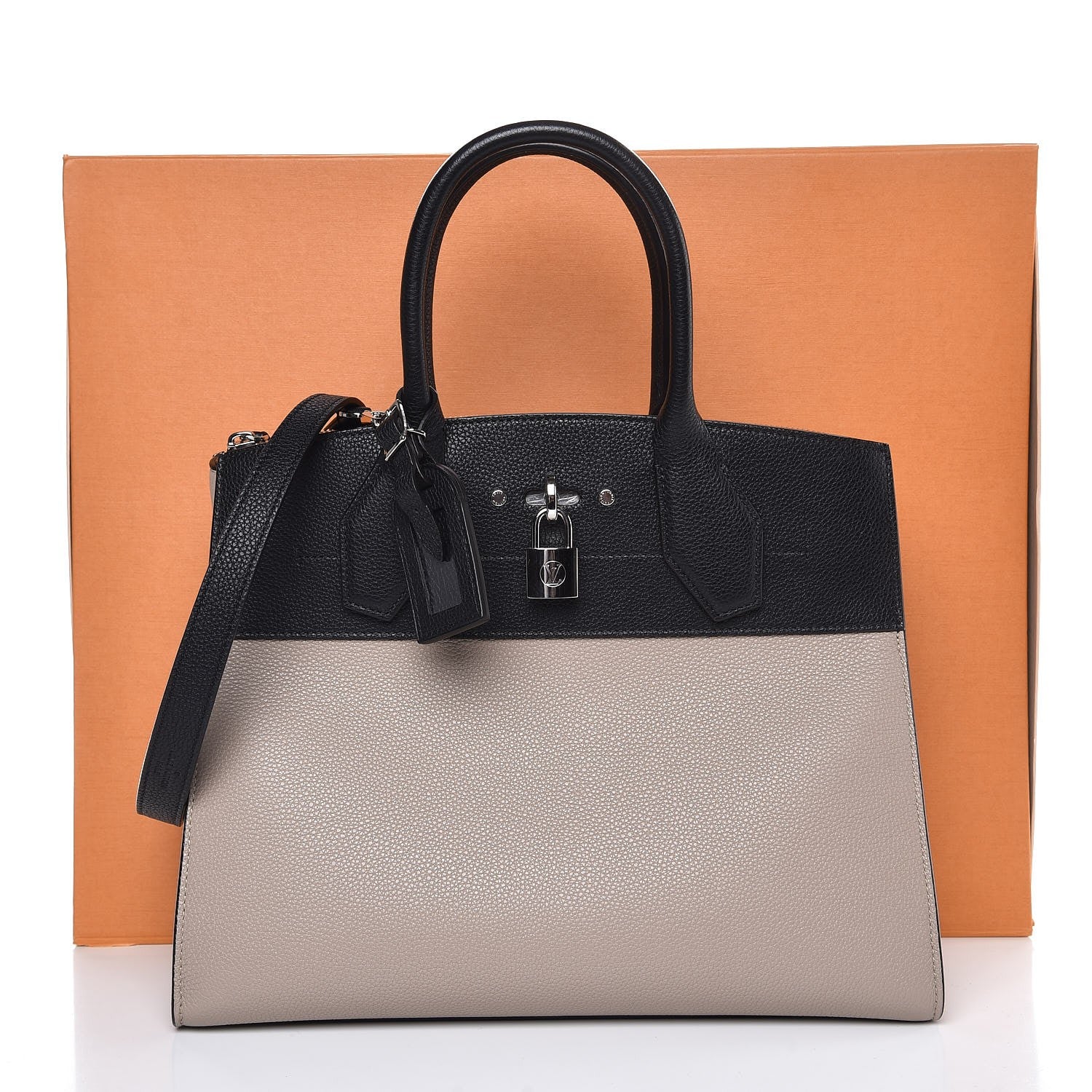 Louis Vuitton Taurillon City Steamer MM Black Galet 10 of 10