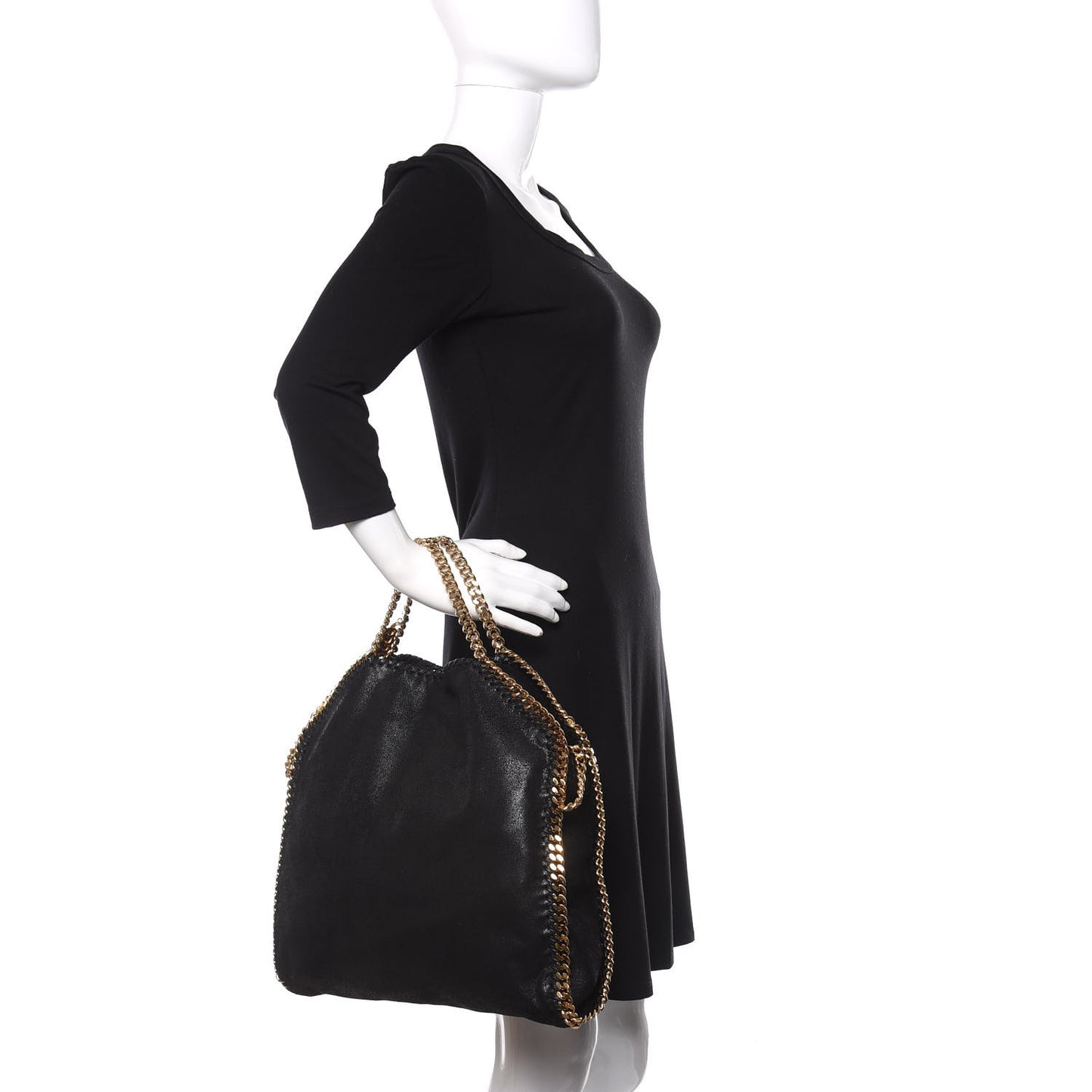 Shaggy Deer Falabella Fold Over Tote Black