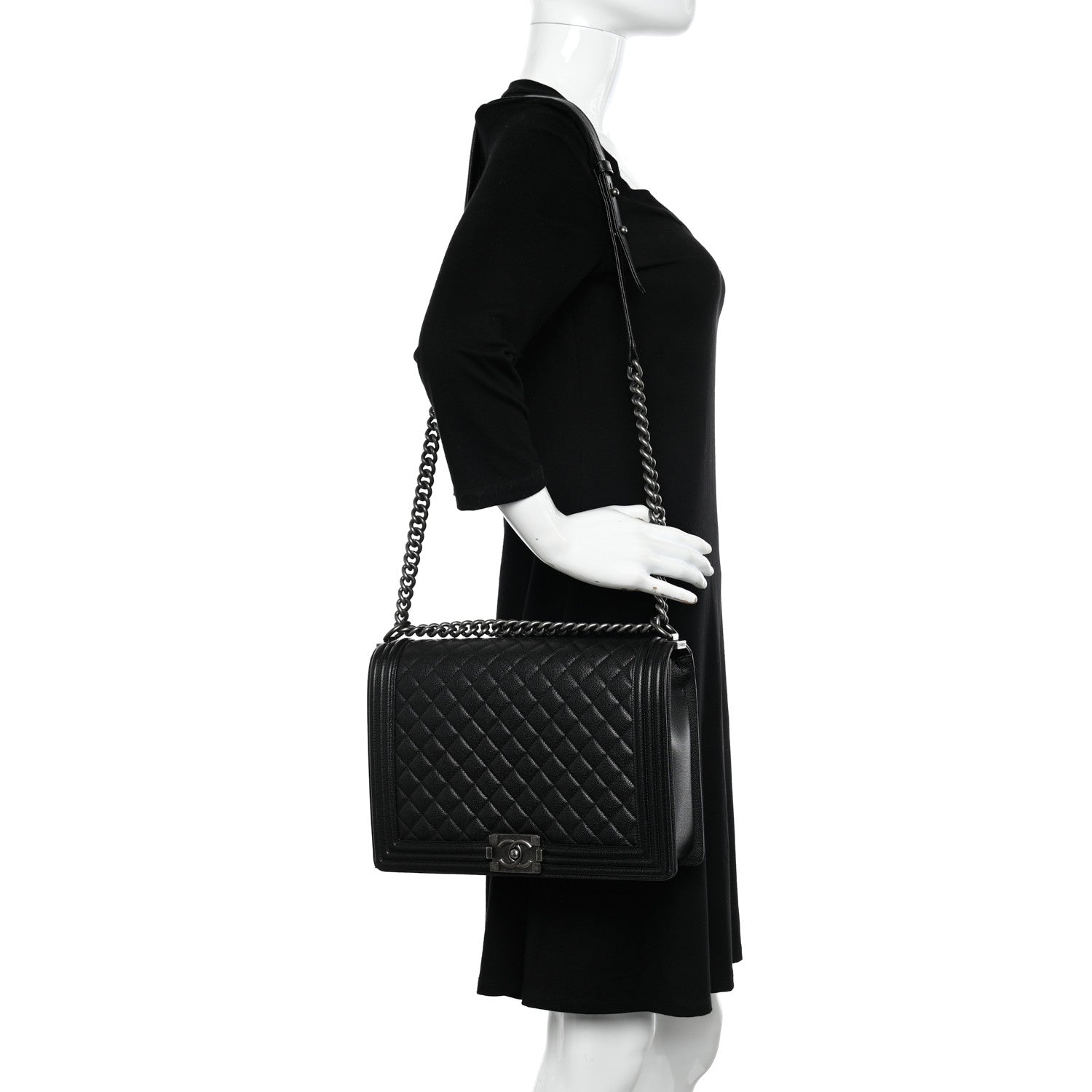 Chanel Caviar Quilted Large Boy Flap Black 2 of 10