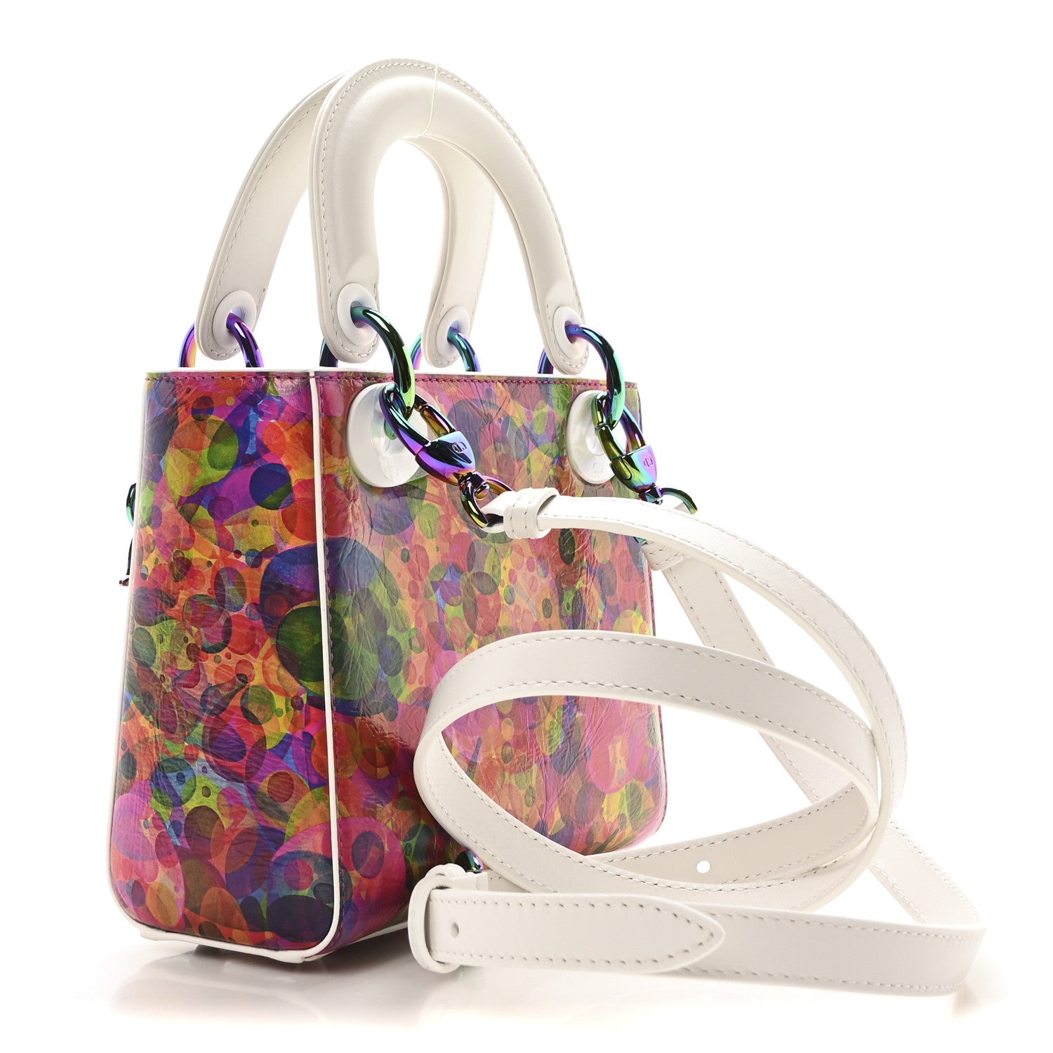 Christian Dior X HUANG YUXING Lambskin Printed Mini Lady Dior Art White Multicolor 3 of 11