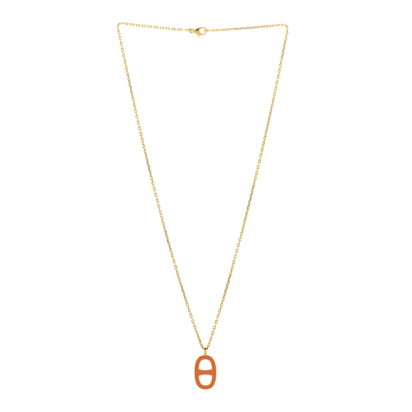Lacquered Iliade Pendant Necklace Dark Orange